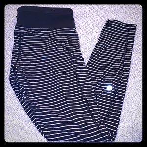 Lululemon black & white striped leggings
